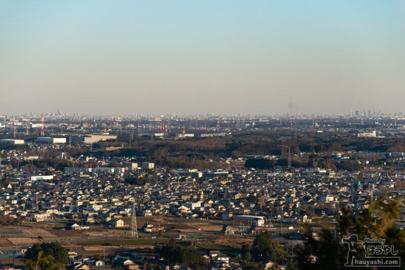 白銀平展望台から見える「東京方面」の景色