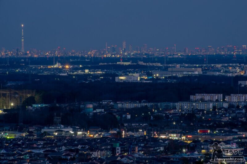 白銀平展望台からの夜景（撮影日時：1月10日 17時13分）