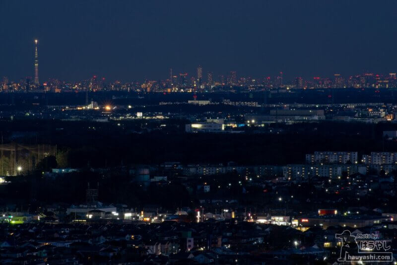 白銀平展望台からの夜景（撮影日時：1月10日 17時18分）
